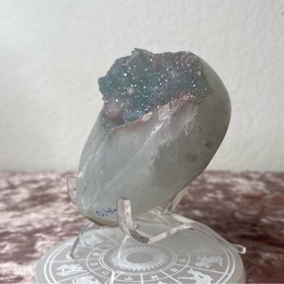 Pink and Green Sugar Amethyst Heart πΈππΈ - Picture 3 of 4